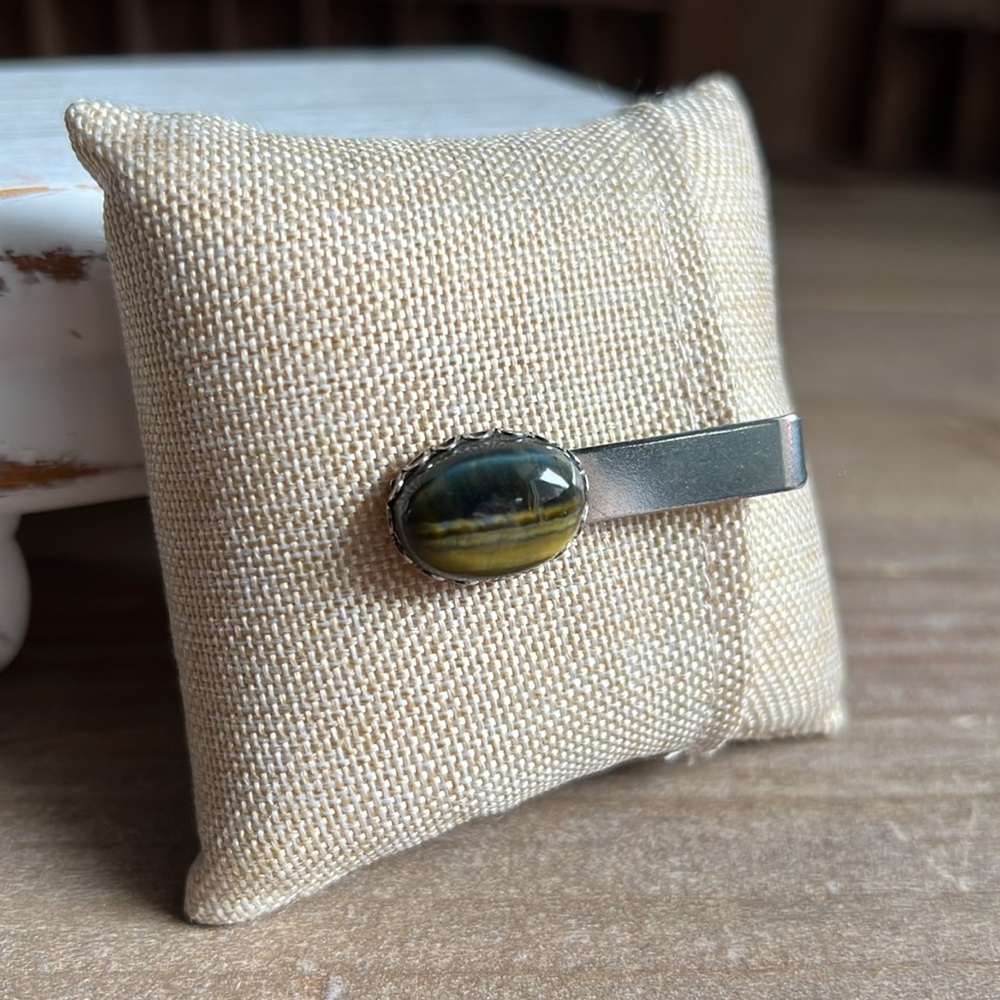 VTG | Mexican Tigers Eye Silver Tie Clip
